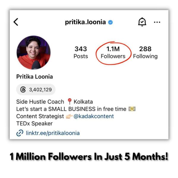 Pritika loonia Instagram Growth Course