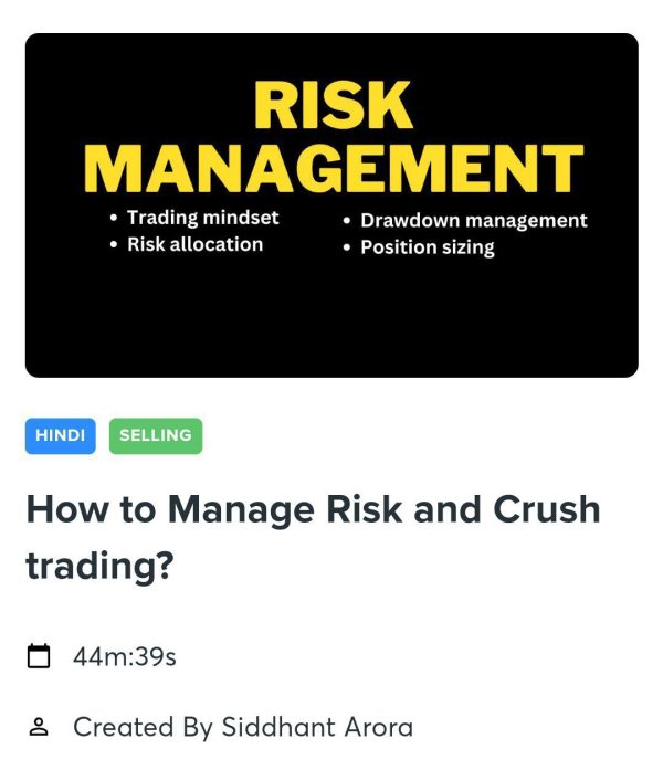 Trade With Sidharth How to Manage Risk and Crush Trading Course