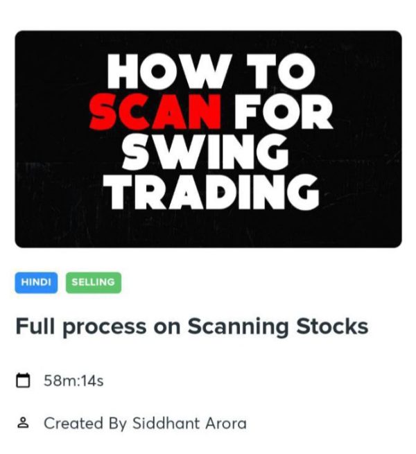 Trade With Siddhant How to Scan for Swing Trading Course