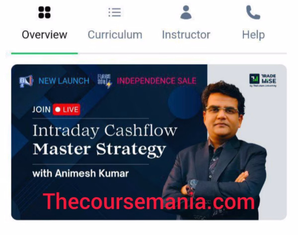 Intraday Cashflow Master Strategy By Animesh Kumar Course