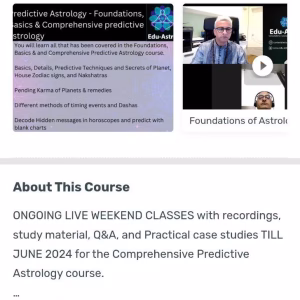 Edu Astro Learning Course Predictive Astrology-(PIus Master Classes)- Foundations, Basics & Comprehensive predictive astrology