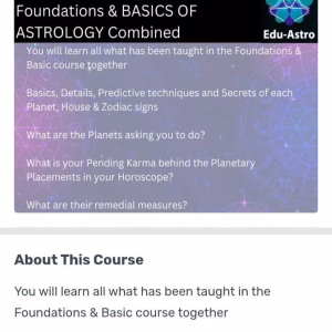 Edu Astro Foundations & Basics of Astrology